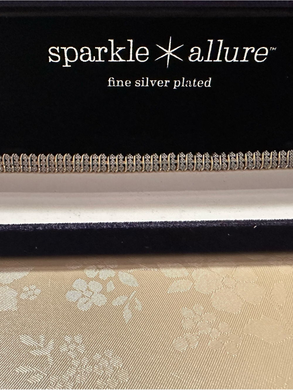 sparkle allure Silver Plated Crystal Tennis Bracelet - Silver
